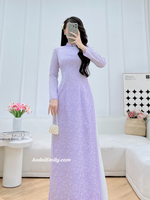 BAILEY Pastel purple ao dai set with pearls