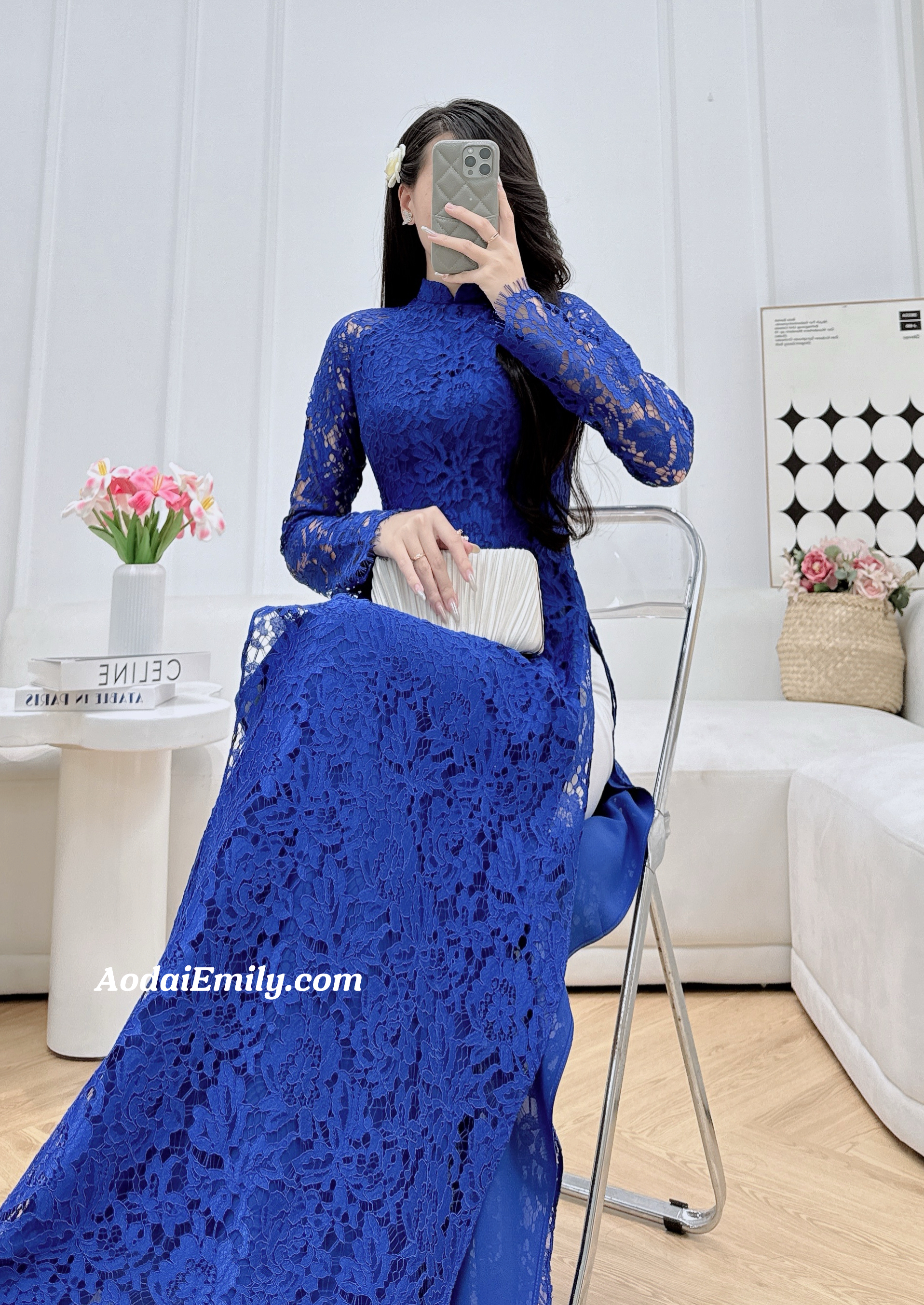 Blue Lace áo dài| busy lizzle