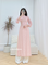 MYA Pink flowers pattern Modern Ao dai set