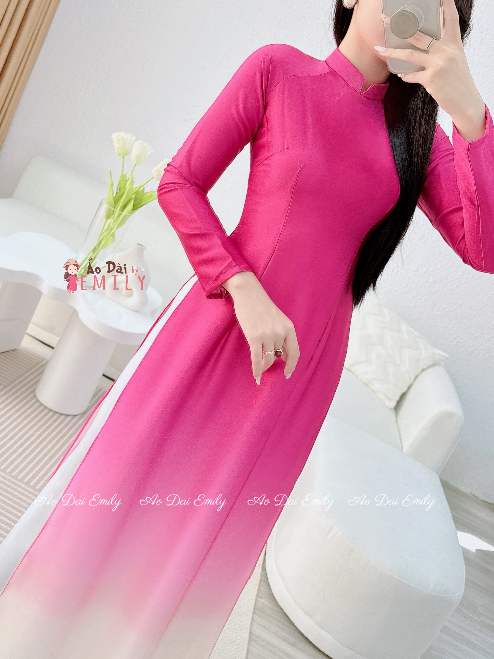 Ombre pattern Pre made ao dai for women