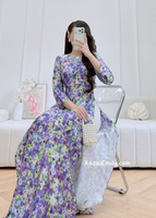 WHITLEY Printed flowers patterns Ao dai