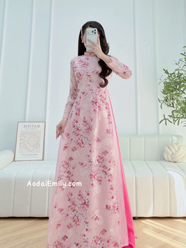 Mini cherry blossom flowers ao dai set|MFF001