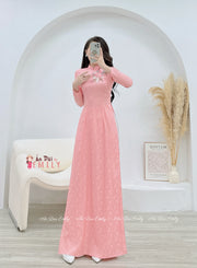 Ribbon embroidery Ao dai Gam| Pre made ao dai| Ao dai