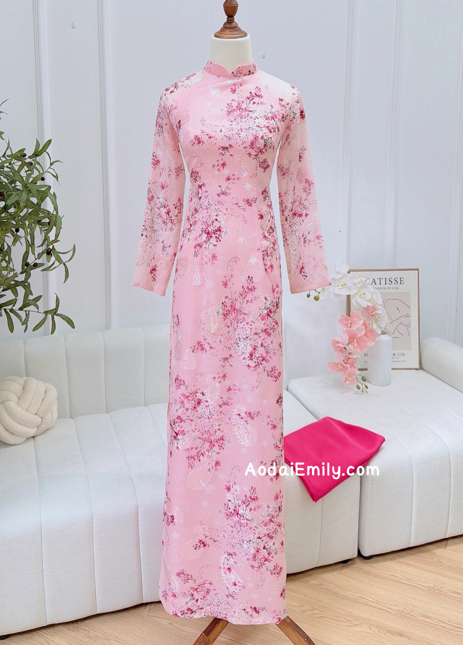 Mini cherry blossom flowers ao dai set|MFF001