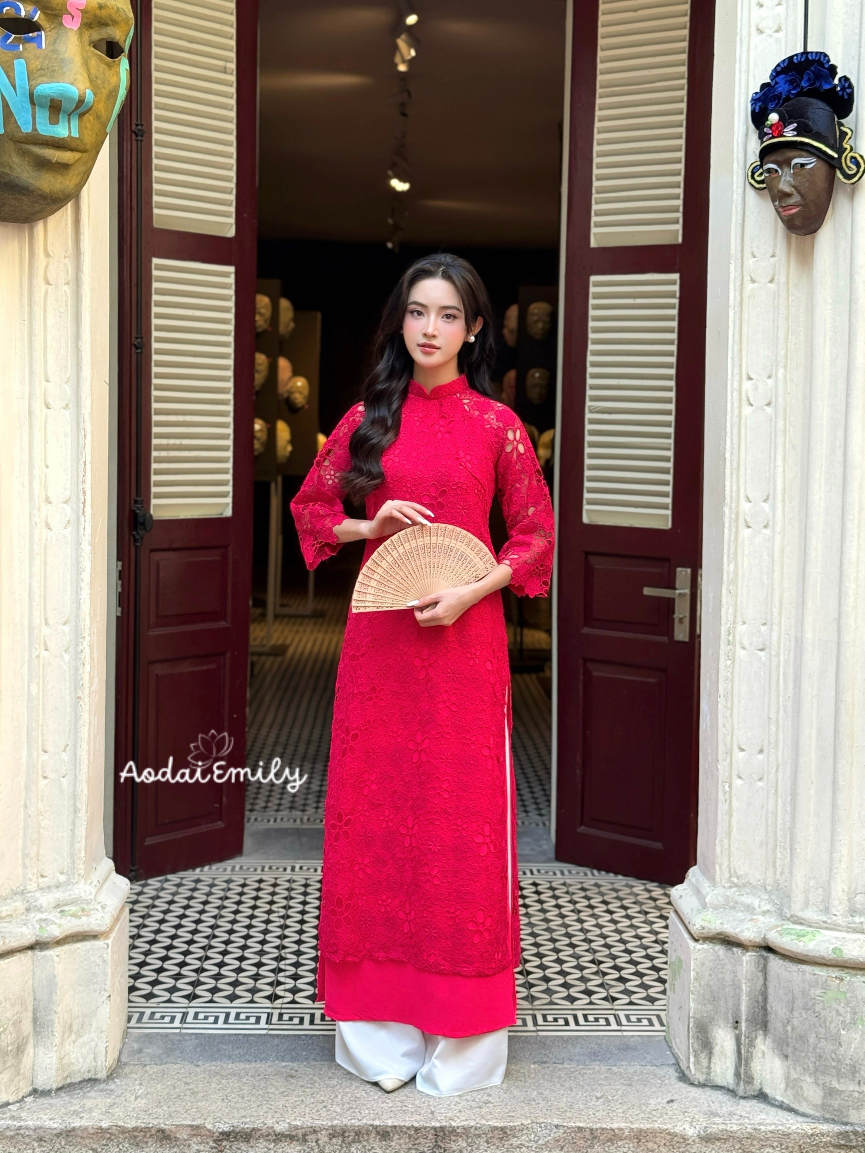 BAMBI Lace and silk Modern áo dài