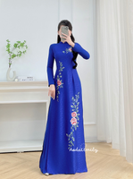 DAPHNE Sapphire Blue embroidery ao dai set