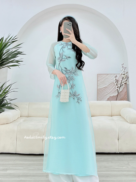 LUNA Double layers embroidery Spring patterns modern ao dai