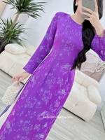 RUTH Ao dài gấm &nbsp;| Purple Pre made ao dai Vietnam