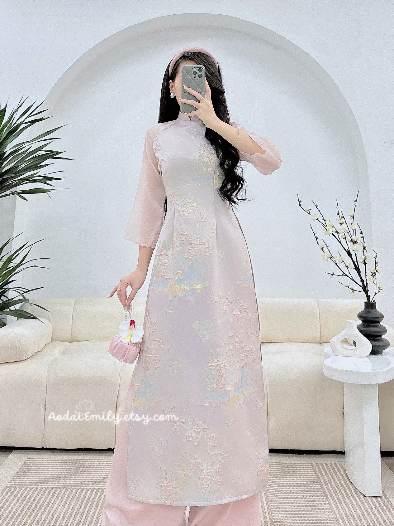 Pastel Pink Ao Dai