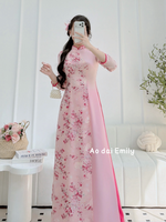 Fuchsia Mini cherry blossom flowers ao dai set| MFF002