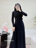 JUNE Ao dai with designed crystals