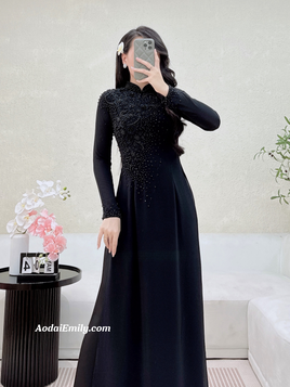 JUNE Ao dai with designed crystals