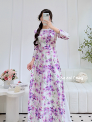 Purple Printed Mini flowers patterns