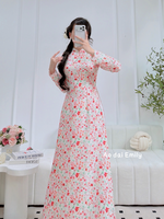 Printed Mini flowers patterns Ao dai