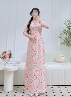 Printed Mini flowers patterns Ao dai