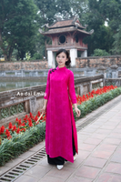 Modern Hot pink/ Black Loosing style ao dai with flowers pattern|| Chrysanthemum
