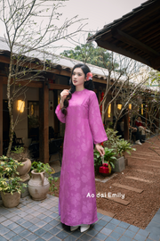 Trendy loosing plum purple modern ao dai| Daffodil