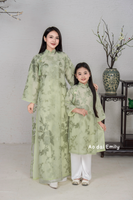 Matching Mom  Girl Ao Dai with Embroidery Spring patterns