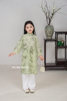 Matching Mom  Girl Ao Dai with Embroidery Spring patterns