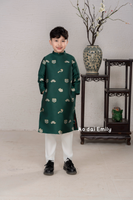 Dark Green Pre made Ao Dai for baby boy