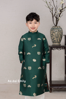 Dark Green Pre made Ao Dai for baby boy