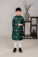 Dark Green Pre made Ao Dai for baby boy