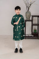 Dark Green Pre made Ao Dai for baby boy