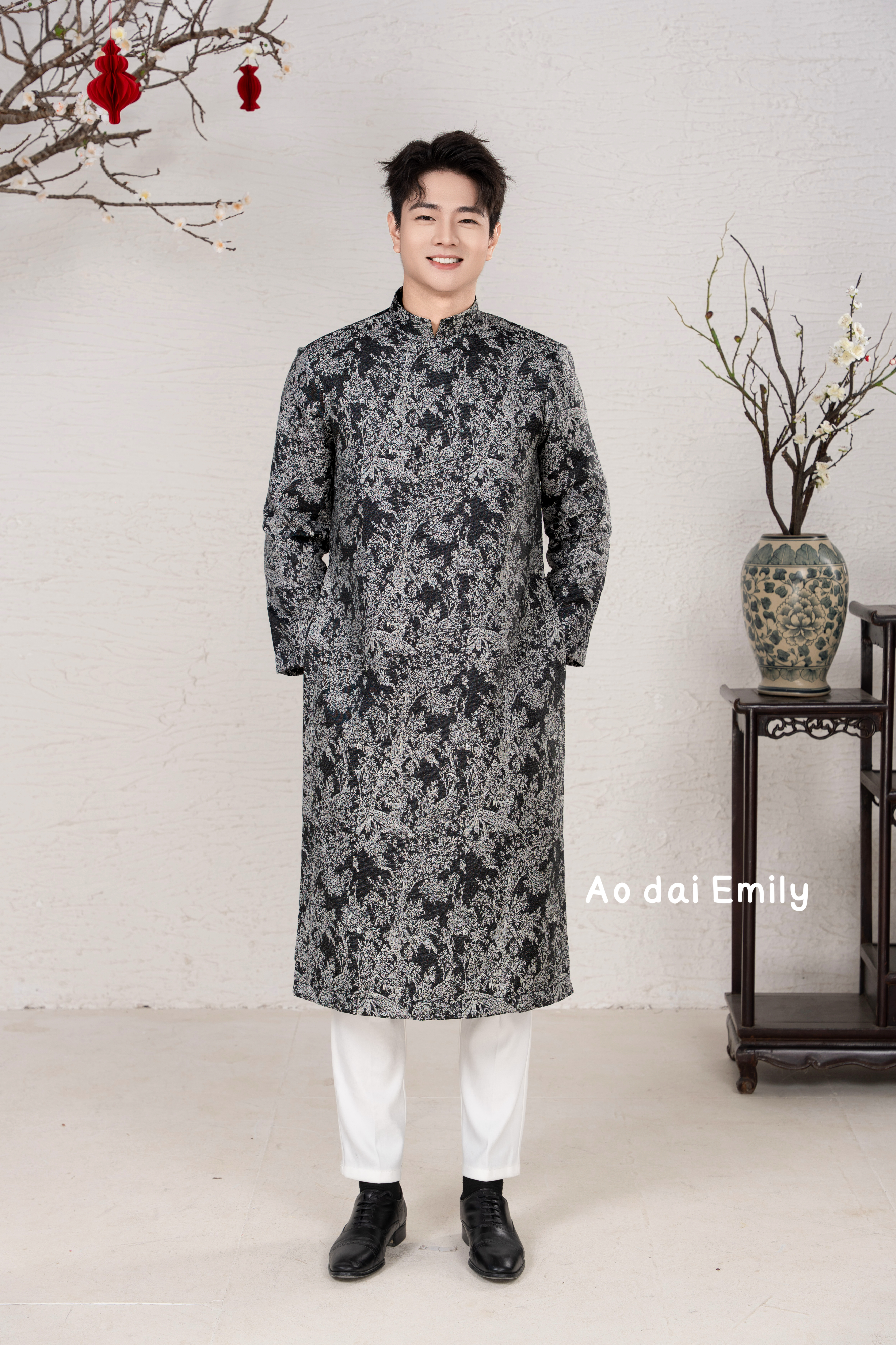 Black Ao dai for men| Mateo