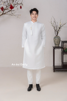 Plain White Ao dai for men