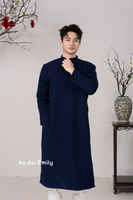 Plain Midnight Blue Ao dai for men