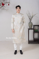 Neutral color Ao dai for men