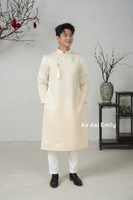 Plain Cream Ao dai for men| MNC001