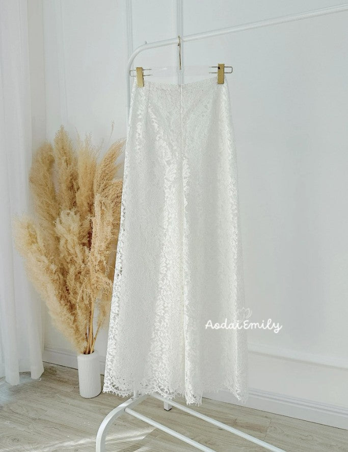 Lace white Pants for Ao Dai| Double layers| Daisy