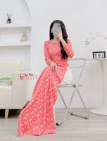 SASHA Pre made ao dai Viet Nam with pearls collar