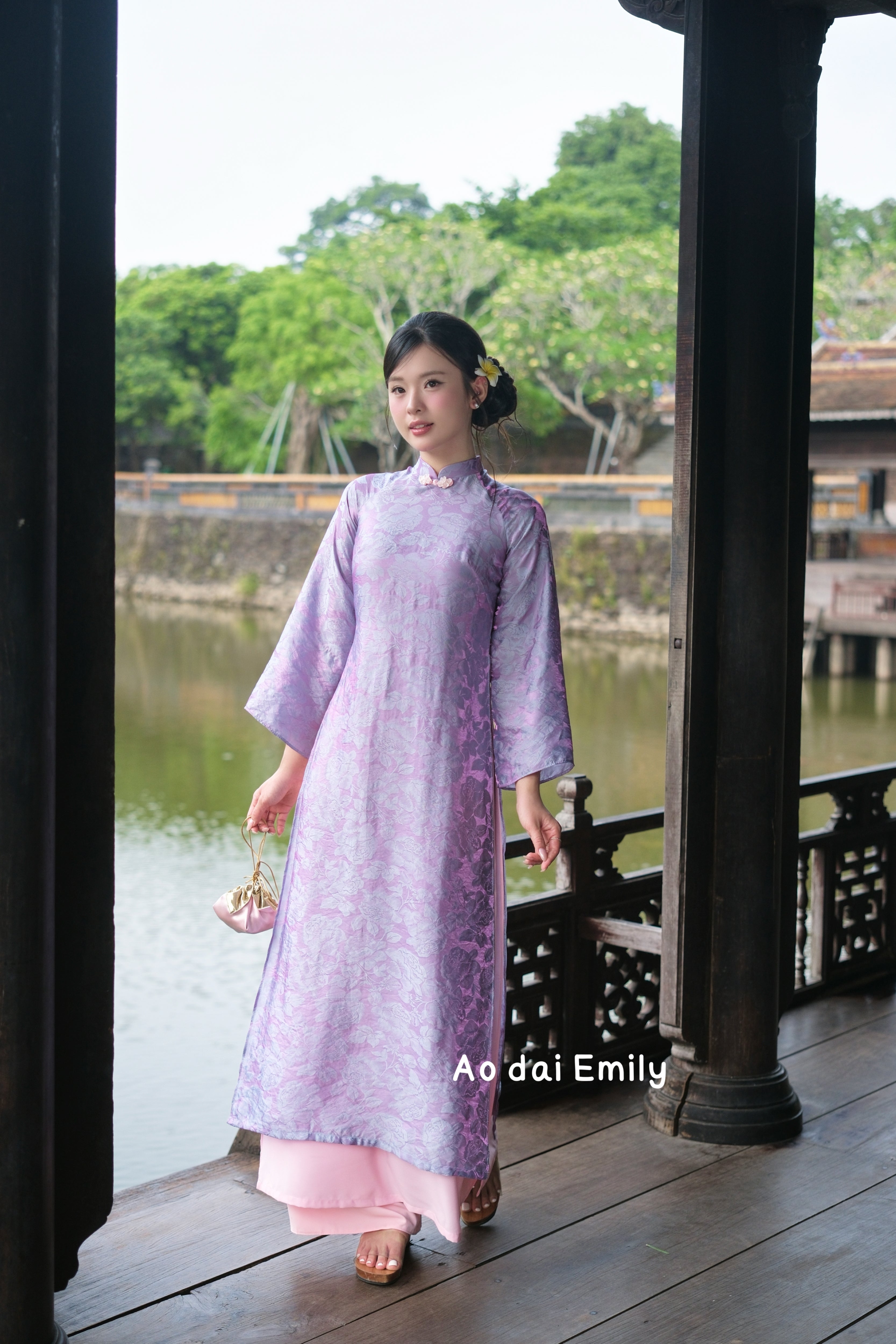 Purple/ Pink Modern Pink Ao Dai | Windflowers