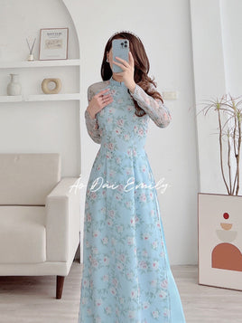 ANNA Mini flowers Pre-made Silk Ao dai