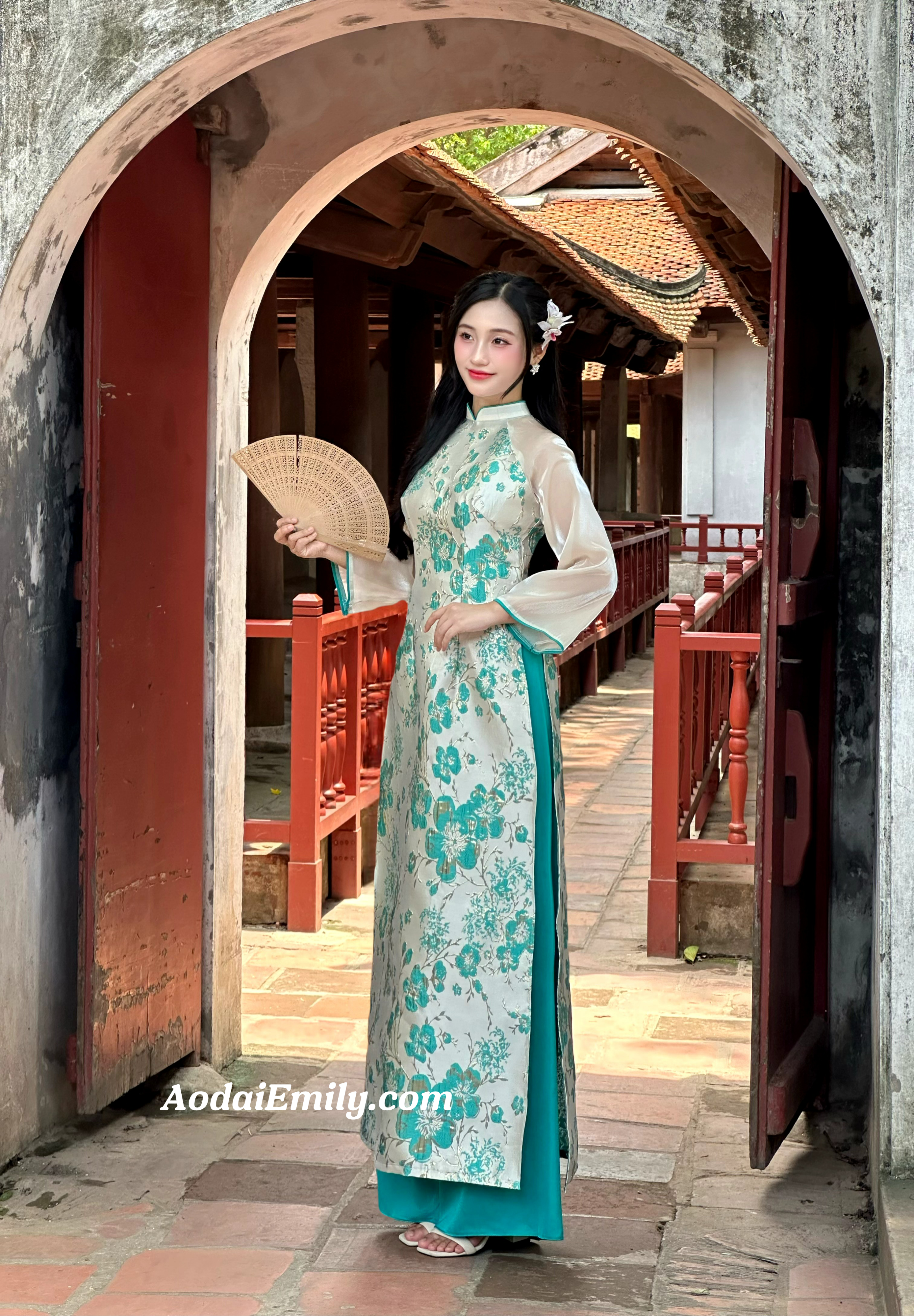 Modern taffeta with cherry blossom flowers pattern