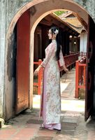 MARGARET Pink Modern taffeta with cherry blossom flowers pattern