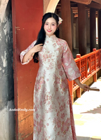 MARGARET Pink Modern taffeta with cherry blossom flowers pattern