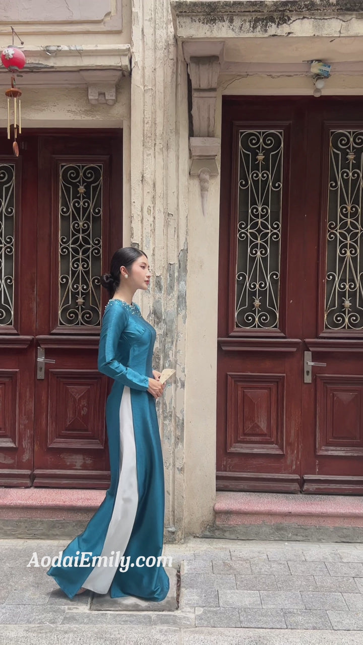 Load video: Pre made plain color with crystals collar